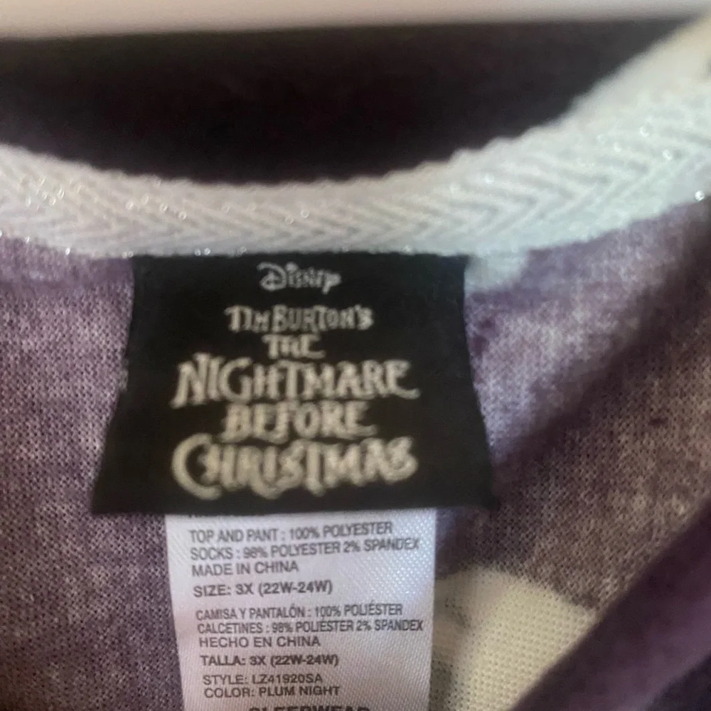 Disney Purple Nightmare Before Christmas Apparel- sleepwear top - Picture 3 of 3